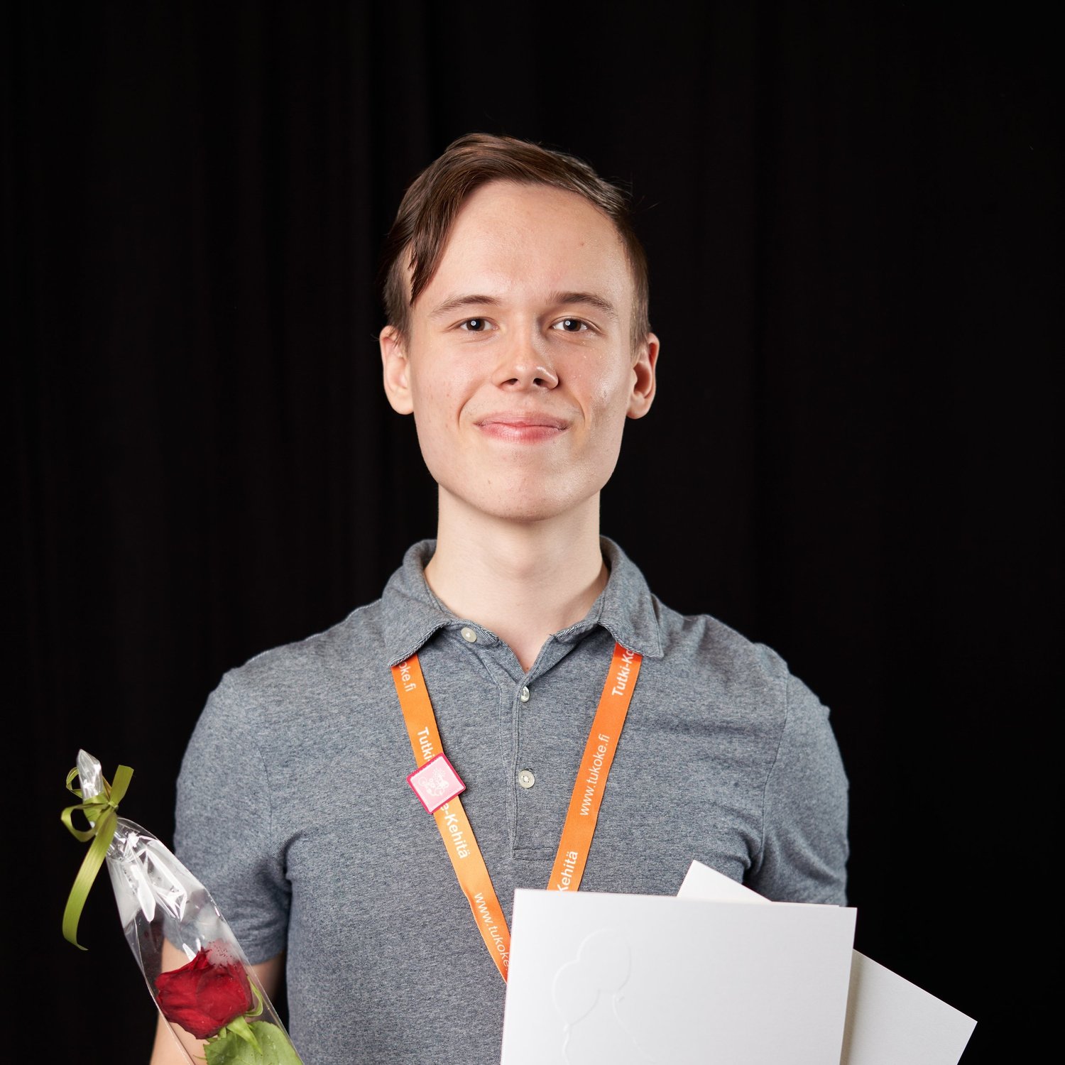Me with certificates for winning the Finnish national Tutki-Kokeile-Kehitä science competition