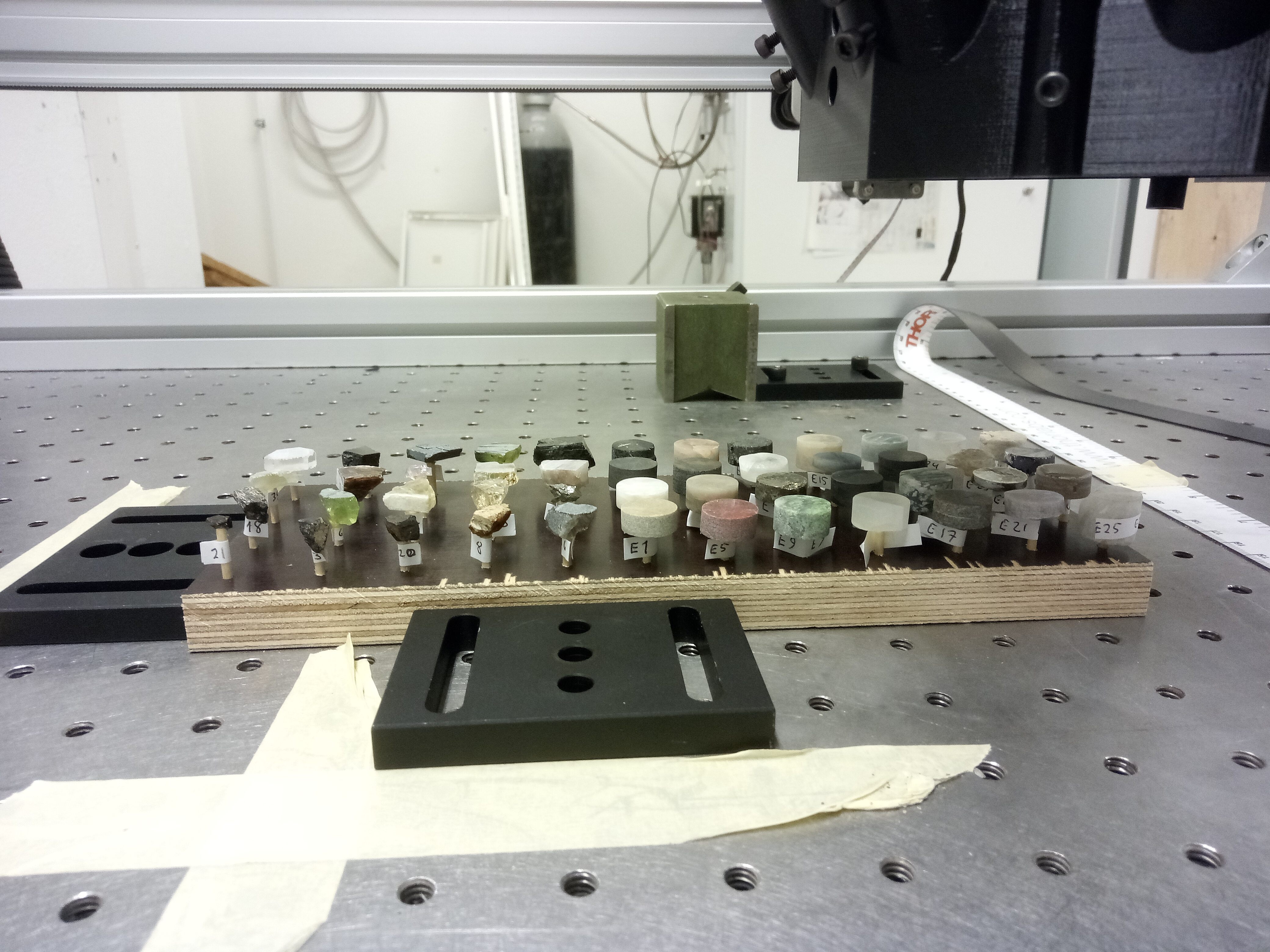 Mineral sample scan experimental setup